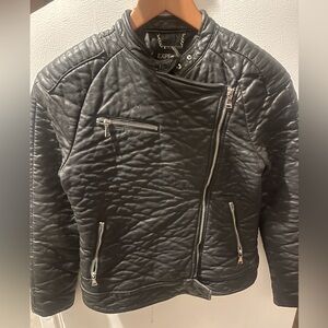 Women’s leather style jacket fitted Polyurethane material Biker/motorcycle style